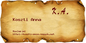 Koszti Anna névjegykártya